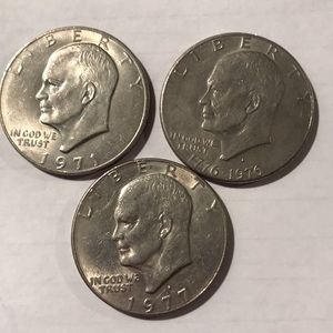 Set of three (3) Eisenhower silver dollars